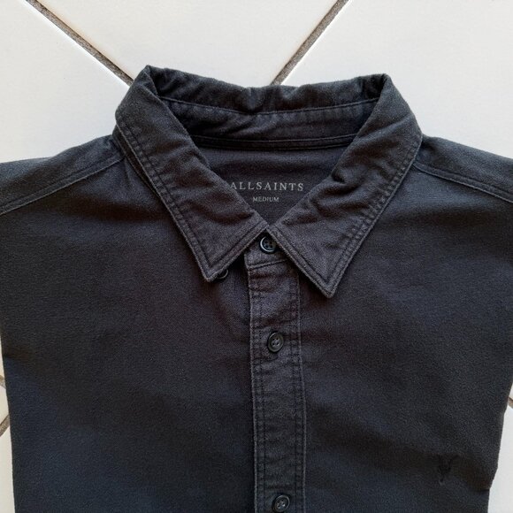 AllSaints black button-down shirt (men’s medium) - Picture 11 of 14